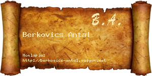 Berkovics Antal névjegykártya